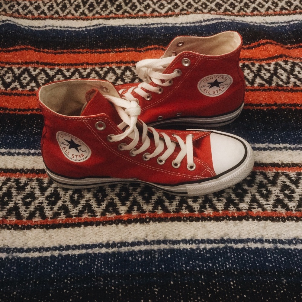 Red high top converse